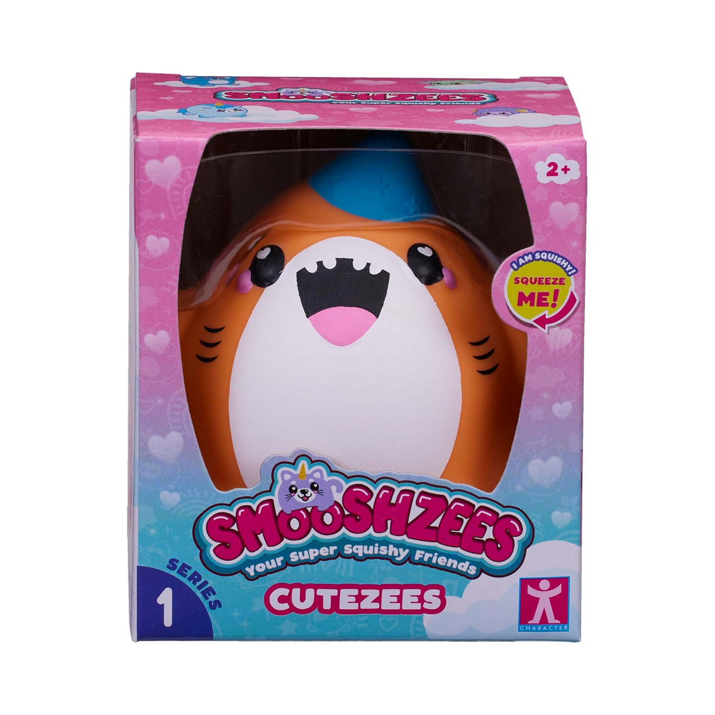 Smooshzees Cutezees Sandi, Orange Shark, Collectable Characters, Supersoft, Cuddly and Squishy!