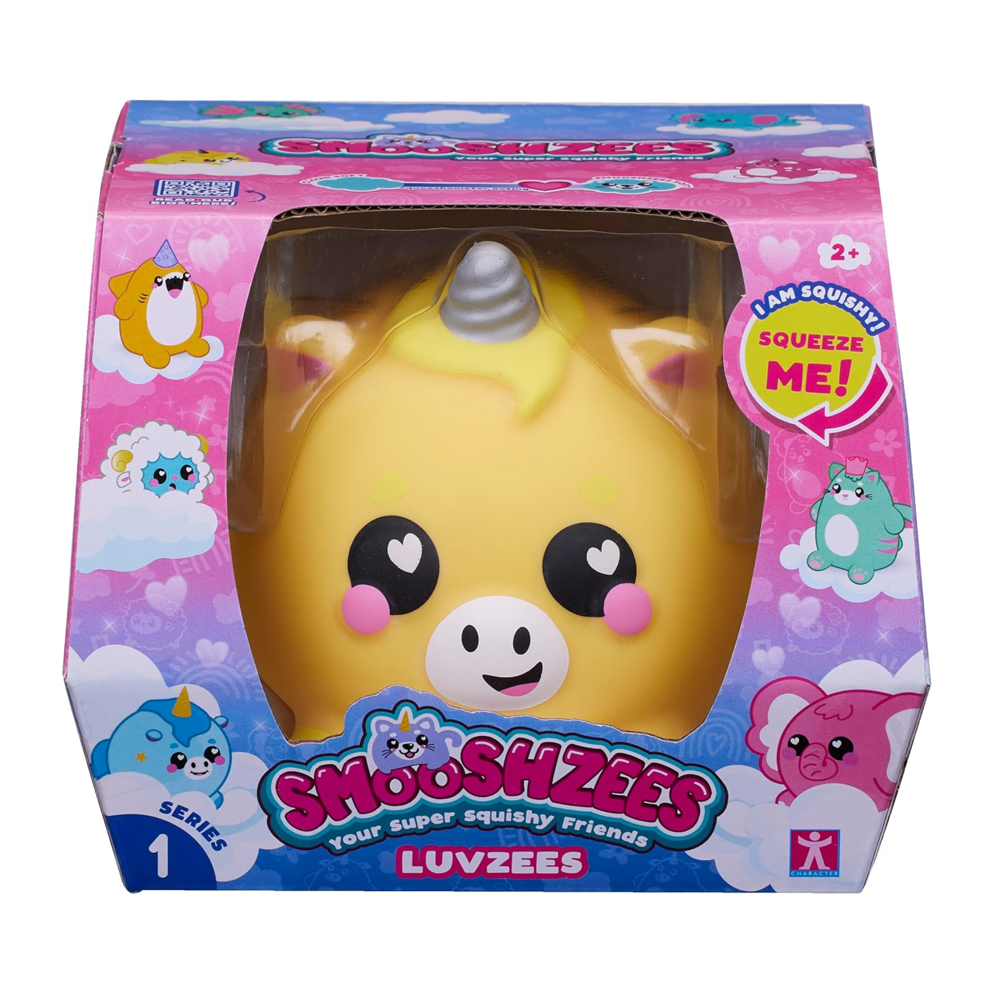 Smooshzees Luvzees, Funder, Yellow Unicorn, Collectable Characters, Supersoft, Cuddly and Squishy!