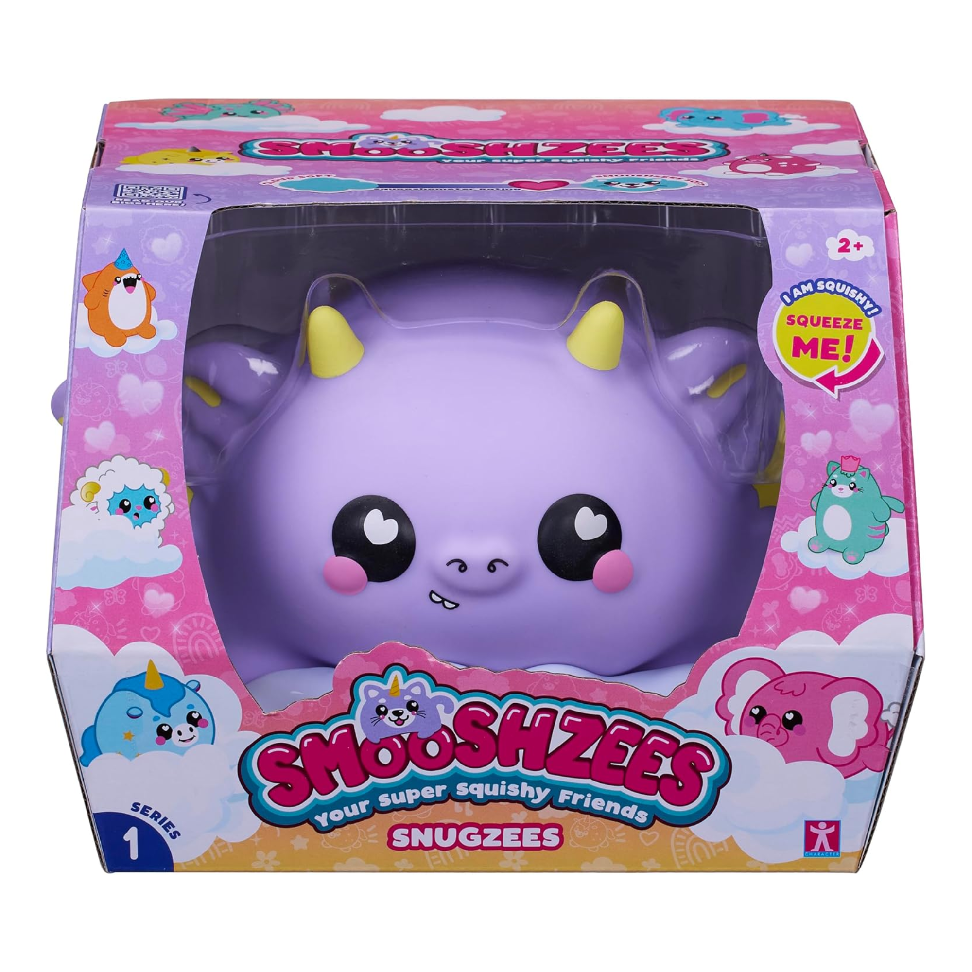 Smooshzees Snugzees, Puffin, Purple Dragon, Collectable Characters, Supersoft, Cuddly and Squishy!