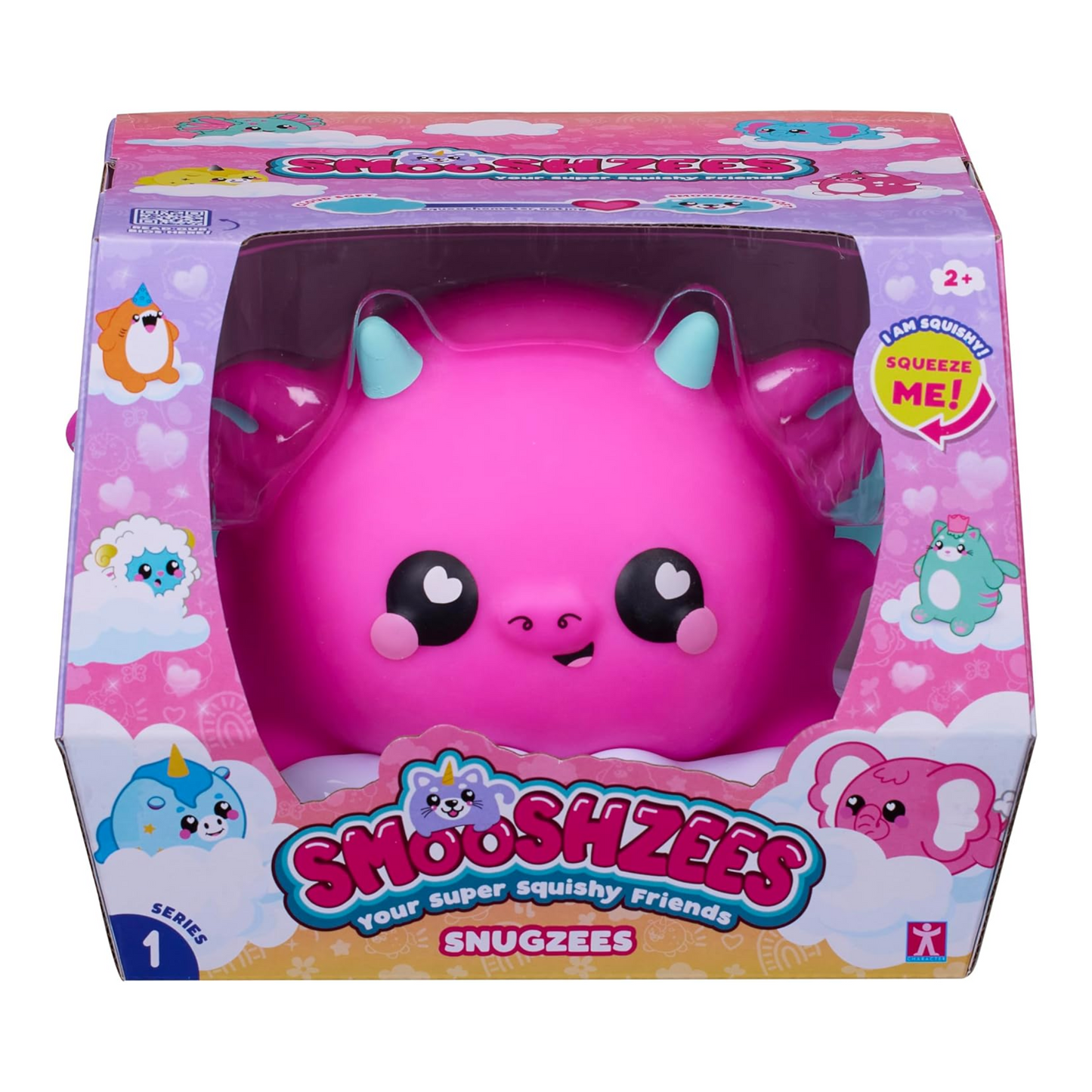 Smooshzees Snugzees, Dinky, Pink Dragon, Collectable Characters, Supersoft, Cuddly and Squishy!