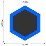 Plum 7ft Junior Jumper Trampoline with Enclosure, Safety Net and Foam Pad Protection, Stable Recreational Outdoor Toy with UV, Rust + Weather Protection, Suitable for Kids 3 Years and Above, Blue
