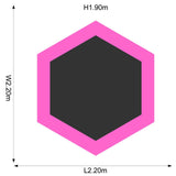 Plum 7ft Junior Jumper Trampoline with Enclosure, Safety Net and Foam Pad Protection, Stable Recreational Outdoor Toy with UV, Rust + Weather Protection, Suitable for Kids 3 Years and Above, Pink