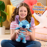 Disney Lilo & Stitch 11" Inch (28 cm) Crack Me Up Stitch Plush with Sound and Motion, Soft & Cuddly Huggable Stuffed Toy, Officially Licensed Kids Toys By Just Play, for Boys and Girls, Aged 3 Years+