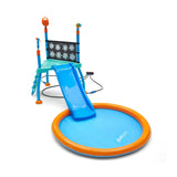 Plum Water Park Splash Station, Summer Outdoor Water Play Backyard Toy with 4ft Water Slide, Splash Pad, Bubble Blower, Revealing Wall and Water Sprinkler Accessories, Suitable for Children 3 Years +