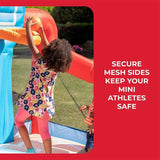 Step2 MAX Sports Full Court Basketball ‘n Slide Bouncer, Kids Inflatable Bounce House with Extra Heavy-Duty Blower, Vinyl, Blue, Outdoor Basketball Court, Ages 3+, Birthday Party Toy