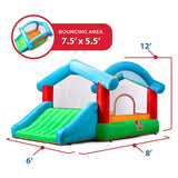 Step2 Play Yard Inflatable Bouncer, Kids Inflatable Bounce House with Motion-Activated Sounds, Blue, Outdoor Play, Slide and Jump, Ages 3+, Backyard Fun Toy