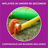 Step2 Play Yard Inflatable Bouncer, Kids Inflatable Bounce House with Motion-Activated Sounds, Blue, Outdoor Play, Slide and Jump, Ages 3+, Backyard Fun Toy