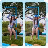Plum Water Park Rain Wall with Height Adjustable Pole, Convenient and Easy to Store Summer Outdoor Water Play Backyard Toy, Suitable for Children 3 Years +, Blue