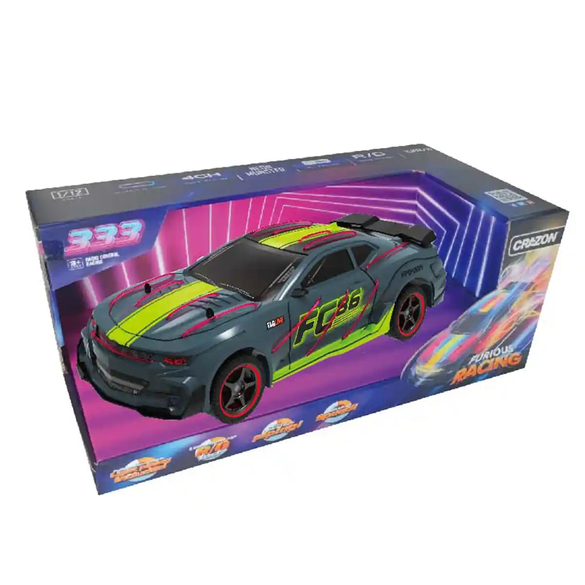 CRAZON 1:12 RC Car with Battery – 2.4G Remote Control, High-Speed Racing Car, Ages 3+