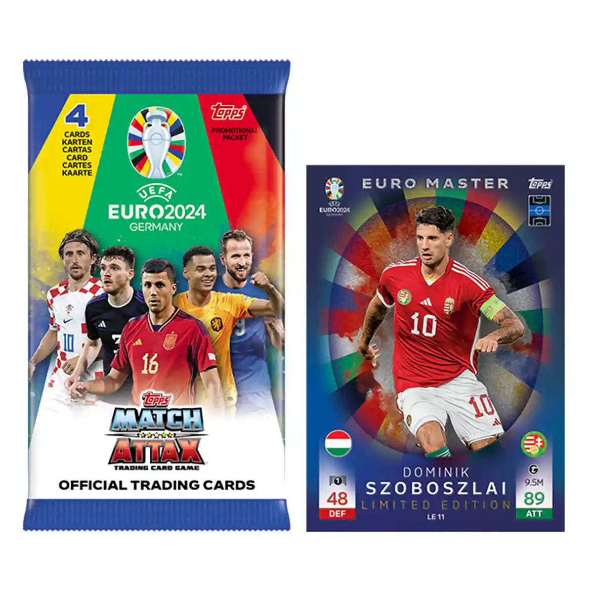 Topps Match Attax UEFA Euro 2024 Trading Cards, 3 Pack with Bonus OY Fidget Keyring, Soccer Cards Collectible Set