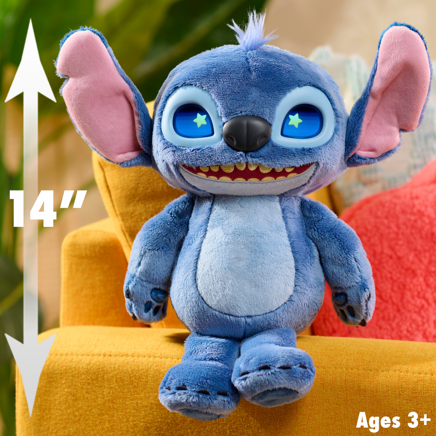 Disney Lilo & Stitch 14 Inch (35 cm) Interactive Plush with 50+ Sounds & Phrases, Soft and Cuddly Huggable Stuffed Alien Animal Kids Toy, Officially Licensed By Just Play, for Boys and Girls 2 Y+