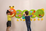 Viga Caterpillar Wall Toy, Multi-Functional Montessori Activity Panel, Wooden Sensory Educational Toy, Develops Motor Skills & Cognition, Eco-Friendly & Safe, for Boys & Girls 18M+