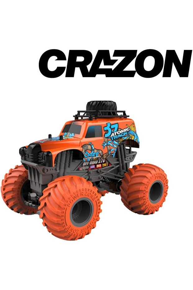 Crazon 1:18 Oversize Wheel Cross-Road RC Car, 2.4GHz Remote Control, 2WD, Rechargeable Battery, 3+