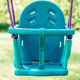 Plum 2 in 1 Metal Swing Set, Outdoor Swing with Height Adjustability and Interchangeable Seats, 50kg Weight Capacity, Suitable for Children both Boys and Girls Aged 12 Months and Above, Blue