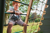 Plum Climbing Pyramid Wooden Playcentre, Slide and Double Swings, FSC® Timber Outdoor Climbing Frame, Backyard Adventure Play Set, Ages 3+
