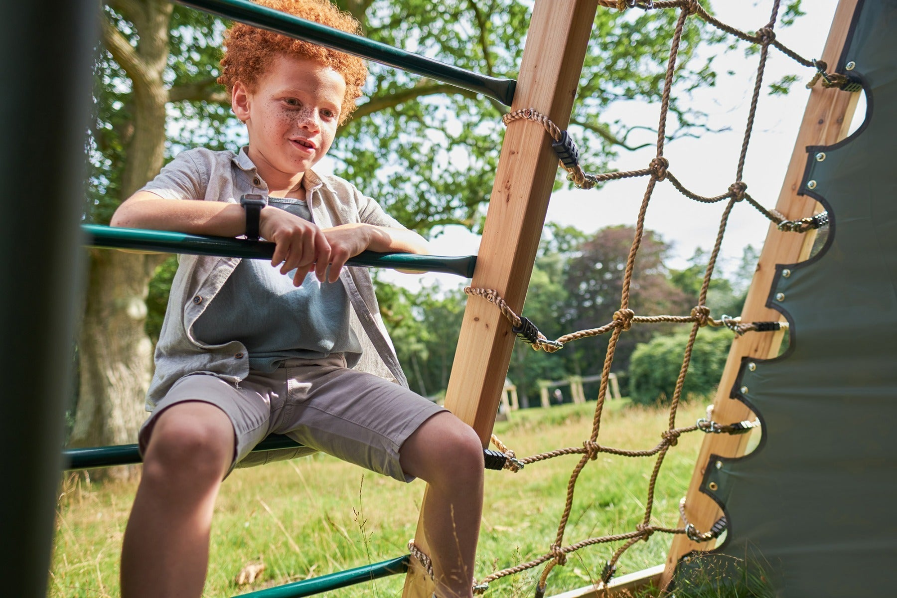 Plum Climbing Pyramid Wooden Playcentre, Slide and Double Swings, FSC® Timber Outdoor Climbing Frame, Backyard Adventure Play Set, Ages 3+