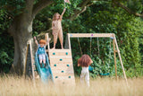 Plum Climbing Pyramid Wooden Playcentre, Slide and Double Swings, FSC® Timber Outdoor Climbing Frame, Backyard Adventure Play Set, Ages 3+