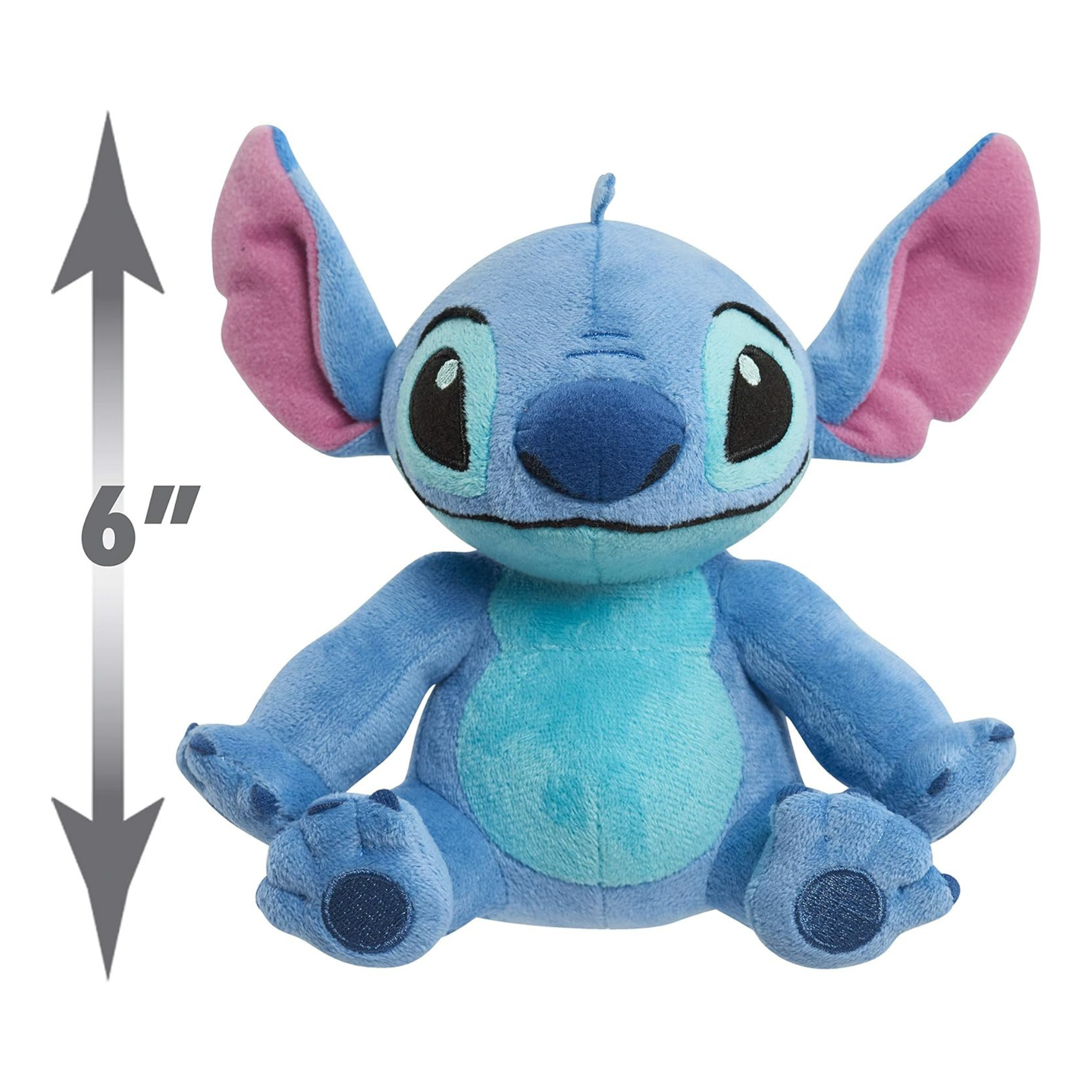 Disney Lilo & Stitch 6" Inch (15 cm) Scented Stitch Plush with Sound, Soft and Cuddly Huggable Stuffed Alien Animal Toy, Officially Licensed Kids Toys By Just Play, for Boys and Girls, Aged 2 Years+