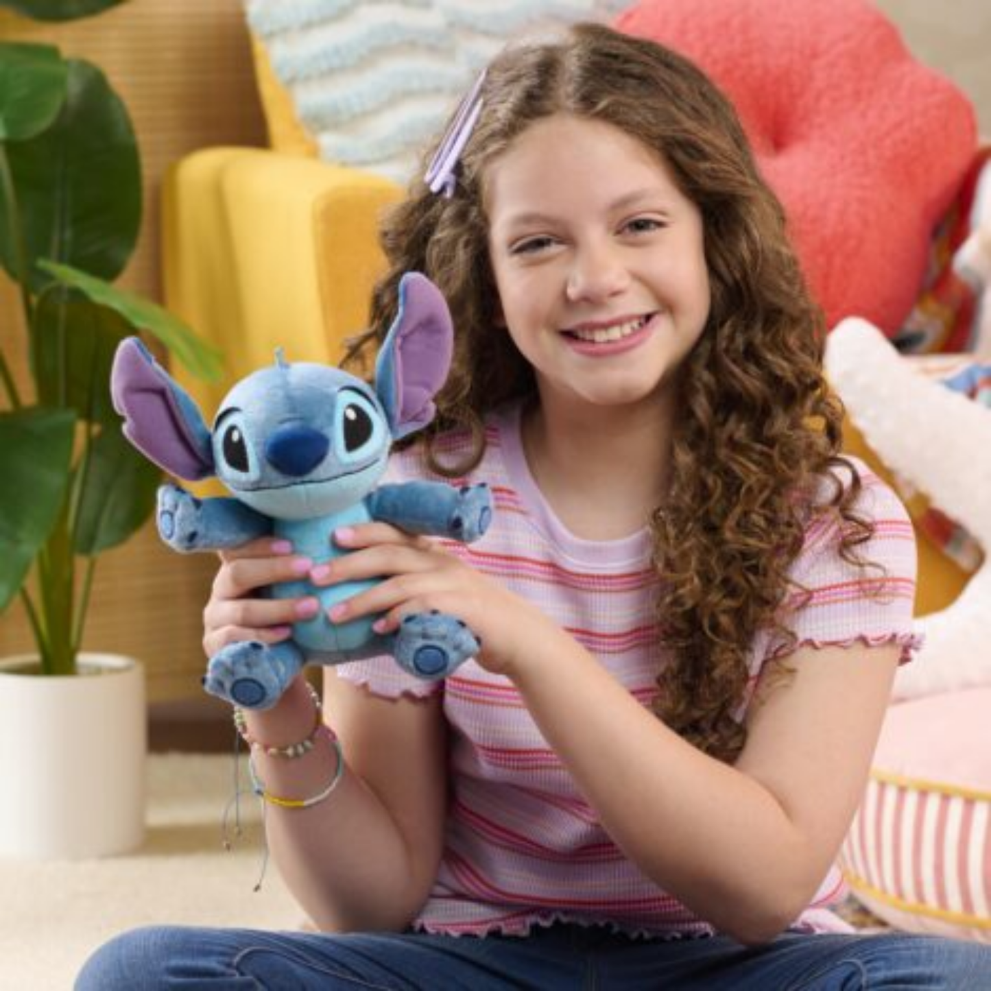 Disney Lilo & Stitch 6" Inch (15 cm) Scented Stitch Plush with Sound, Soft and Cuddly Huggable Stuffed Alien Animal Toy, Officially Licensed Kids Toys By Just Play, for Boys and Girls, Aged 2 Years+
