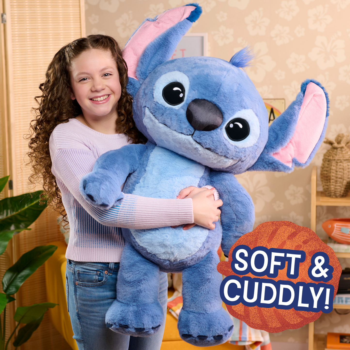 Disney Lilo & Stitch Live Action 38" Inch (96.5 cm) Giant Plush, Soft and Cuddly Huggable Stuffed Alien Animal Toy, Officially Licensed Kids Toys By Just Play, for Boys and Girls, Aged 3 Years+