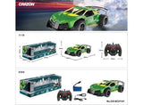 Crazon 1:14 Scale High-Speed Green Drift RC Car with Smoke Effects, Sound, 4-Direction Remote Control, Rechargeable Battery, for Kids 3+