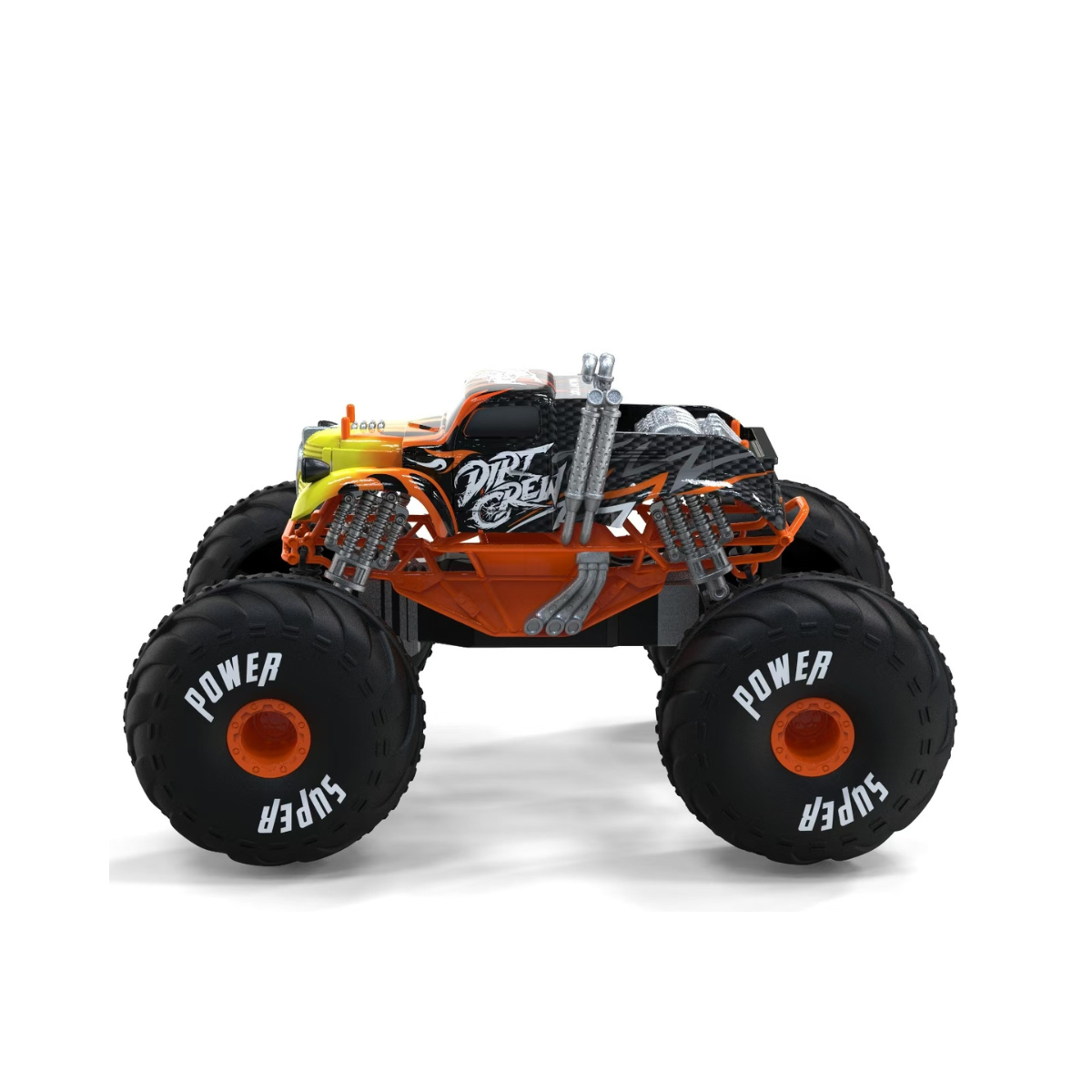 Crazy Wheels 2.4GHz RC Monster Truck 1:10 Scale 4WD High Speed Remote Control Car with Big Wheels, Full Function Hobby RC Car, Assorted Color, Ages 3+