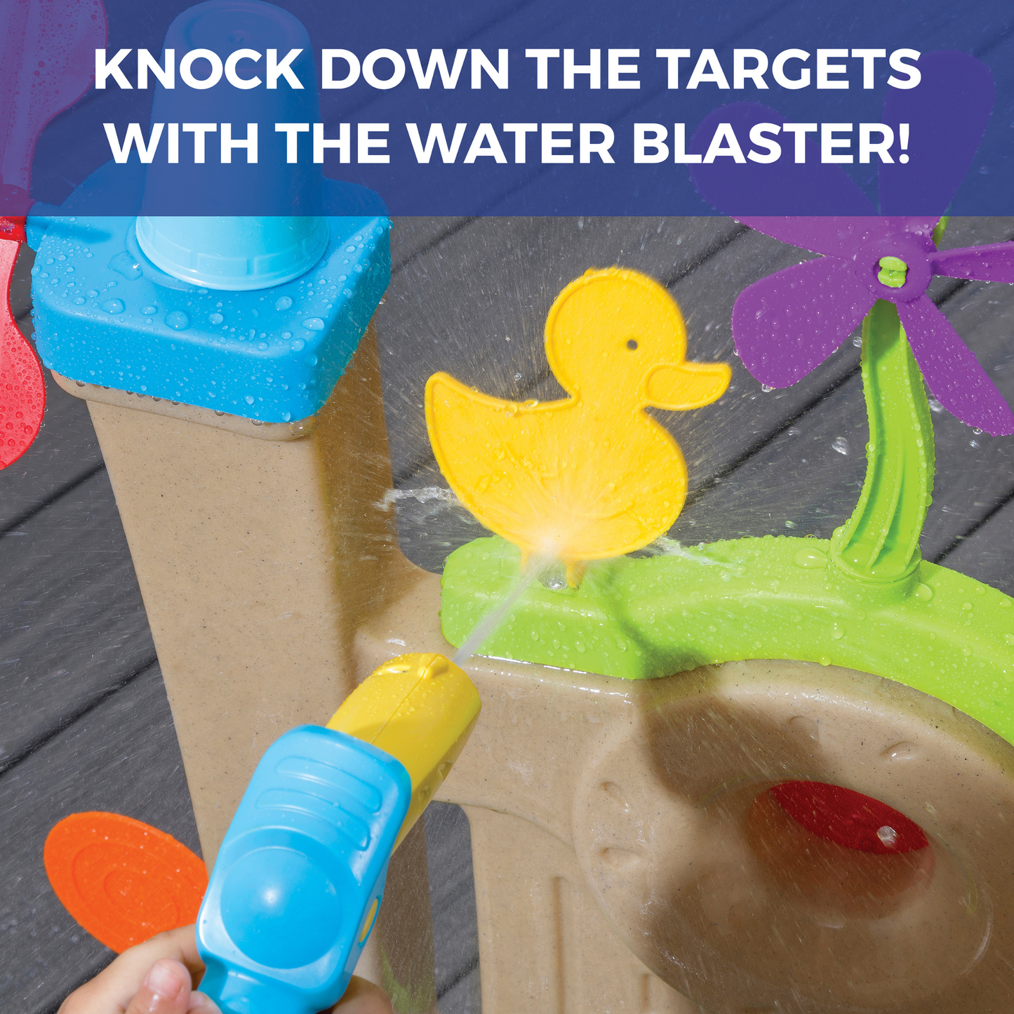 Step2 Waterpark Arcade, Outdoor Water and Sensory Playset, Activity Toy with 6 Piece Toy Accessories, Interactive Easy to Assemble Backyard Water Shooter Suitable for Kids both Boys and Girls Aged 3+