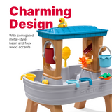 Step2 Rain Showers Splash Tub, Outdoor Water Table, Activity Toy with Double Sided Rain Shower Wall, 10 Piece Accessories Set, Backyard Activity Centre,  Suitable for Boys and Girls Aged 18m+