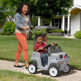 Step2 Side-By-Side SUV, Dual Seater Kids Push Car with Canopy, Easy to Store Ride On Toy with Seatbelt, Horn and Under Seat Storage, Suitable for Children both Boys and Girls Aged 18m and Above, Blue, Grey