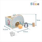 PolarB Igloo Pounding Hammer Game and Shape Sorter Toy for Toddlers, Wooden Activity Toy with Hammer, Balls and Characters, Encourages Fine Motor Skills, Age 18 Months and Up