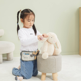 PolarB Wooden Hair Dressing Set for Kids, Pretend Play Hairdresser Toy with Adjustable Belt, Scissors, Comb, Dryer and Accessories, Age 3 and Up