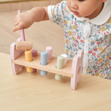 PolarB Wooden Stacking and Pounding Set with Fox Design, Includes Fox Stacker and Pounding Bench, Montessori-Inspired Learning Toy for Toddlers Age 1 and Up