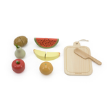 PolarB Wooden Cutting Fruits Play Set for Toddlers, Includes Knife, Cutting Board and 6 Colorful Fruits, Pretend Play Kitchen Toy for Motor Skill Development, Ages 18 Months and Up