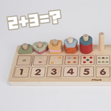 PolarB Count and Match Wooden Educational Toy, 86-Piece Montessori Math Set with 55 Colorful Rings & 20 Number Blocks, Early Learning for Toddlers & Preschoolers Ages 3+