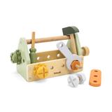 PolarB Wooden Tool Box Set by, DIY Role Play Kit with Hammer, Wrench, Screwdriver, Bolts, Nuts and Gears, Educational Toy for Toddlers, Ages 3 and Up