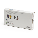 PolarB Wooden Doll Family Set 44255, 4-Piece Poseable Figures with Fabric Clothes, Ideal for Dollhouse Play and Role-Playing for Ages 3+