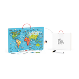 Viga Dry Erase Board with,   Magnetic World Puzzle, Montessori Wooden Toy, Develops Sensory, Cognitive & Fine Motor Skills, Non-Toxic & Eco-friendly Kids Educational Toy, Suitable for Children 3Y+