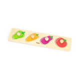 Viga Vegetables, 4 Piece Knob Puzzle, Montessori Wooden Toy, Develops Sensory, Cognitive & Fine Motor Skills, Non-Toxic & Eco-friendly Kids Educational Toy, Suitable for Boys and Girls Aged 12M+