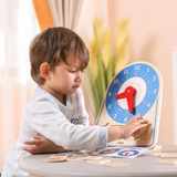 Viga Montessori Learning Clock, Wooden Time Teaching Toy with Movable Hands & Cards, Builds Logic & Fine Motor Skills, Eco-Friendly & Non-Toxic Educational Toy, for Boys & Girls Ages 3+