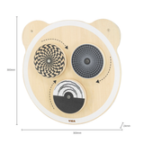 Viga Spinning Points Wall Toy, Montessori Wooden Bear Panel with Rotating Discs, Builds Color Recognition & Logic, Eco-Friendly & Non-Toxic Educational Toy, for Boys & Girls Ages 18M+