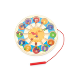 VIGA Wooden Magnetic Bead Trace Clock, Montessori Toddler Learning Toy, Develops Fine Motor Skills, Number Recognition & Early Math, Eco-Friendly & Non-Toxic, for Boys & Girls Ages 18M+