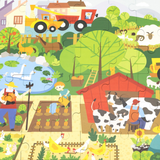 Viga Farm, 48 Piece Jigsaw Puzzle, Montessori Wooden Toy, Develops Sensory, Cognitive & Fine Motor Skills, Non-Toxic & Eco-friendly Kids Educational Toy, Suitable for Boys and Girls Aged 3Y+