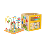 Viga 5-in-1 Activity Toy Box, Montessori Wooden Multi-Activity Play Center, Develops Motor Skills, Logic & Creativity, Eco-Friendly & Non-Toxic Educational Toy, for Boys & Girls Ages 18M+
