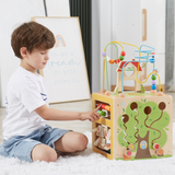 Viga 5-in-1 Activity Toy Box, Montessori Wooden Multi-Activity Play Center, Develops Motor Skills, Logic & Creativity, Eco-Friendly & Non-Toxic Educational Toy, for Boys & Girls Ages 18M+
