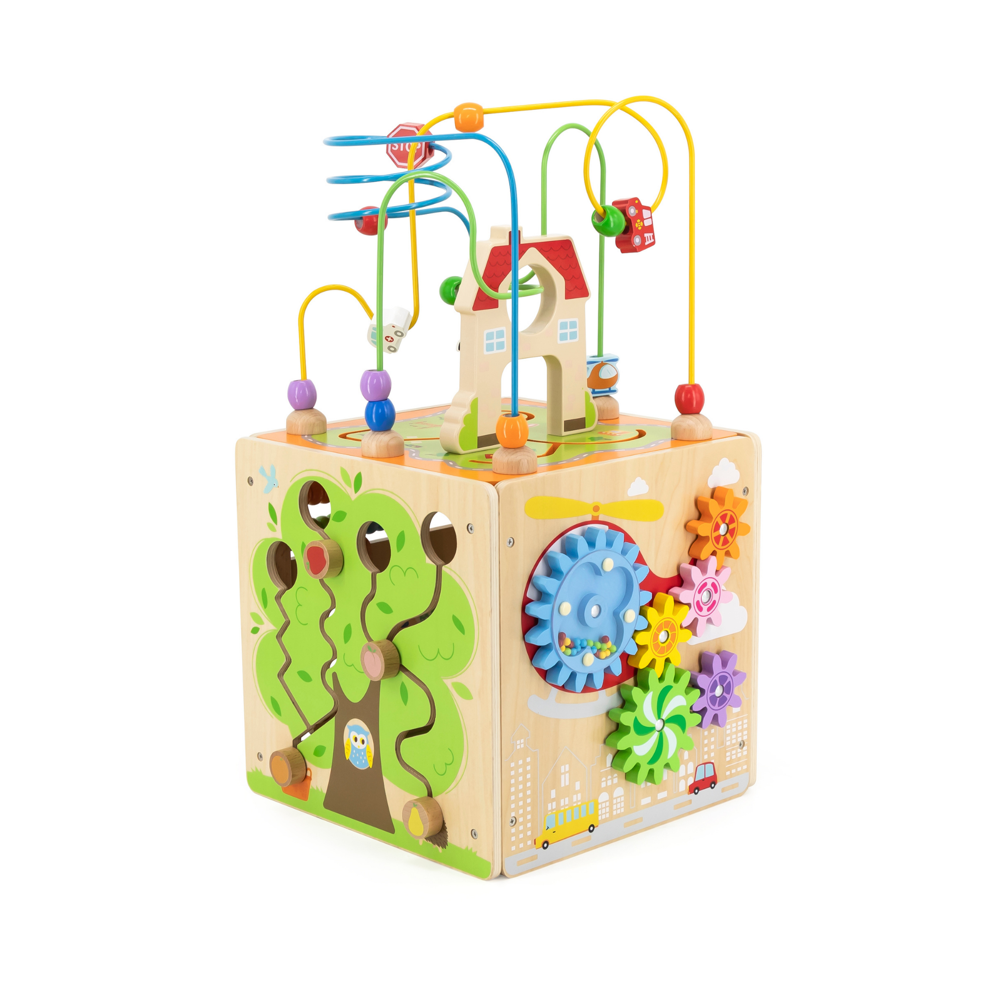 Viga 5-in-1 Activity Toy Box, Montessori Wooden Multi-Activity Play Center, Develops Motor Skills, Logic & Creativity, Eco-Friendly & Non-Toxic Educational Toy, for Boys & Girls Ages 18M+