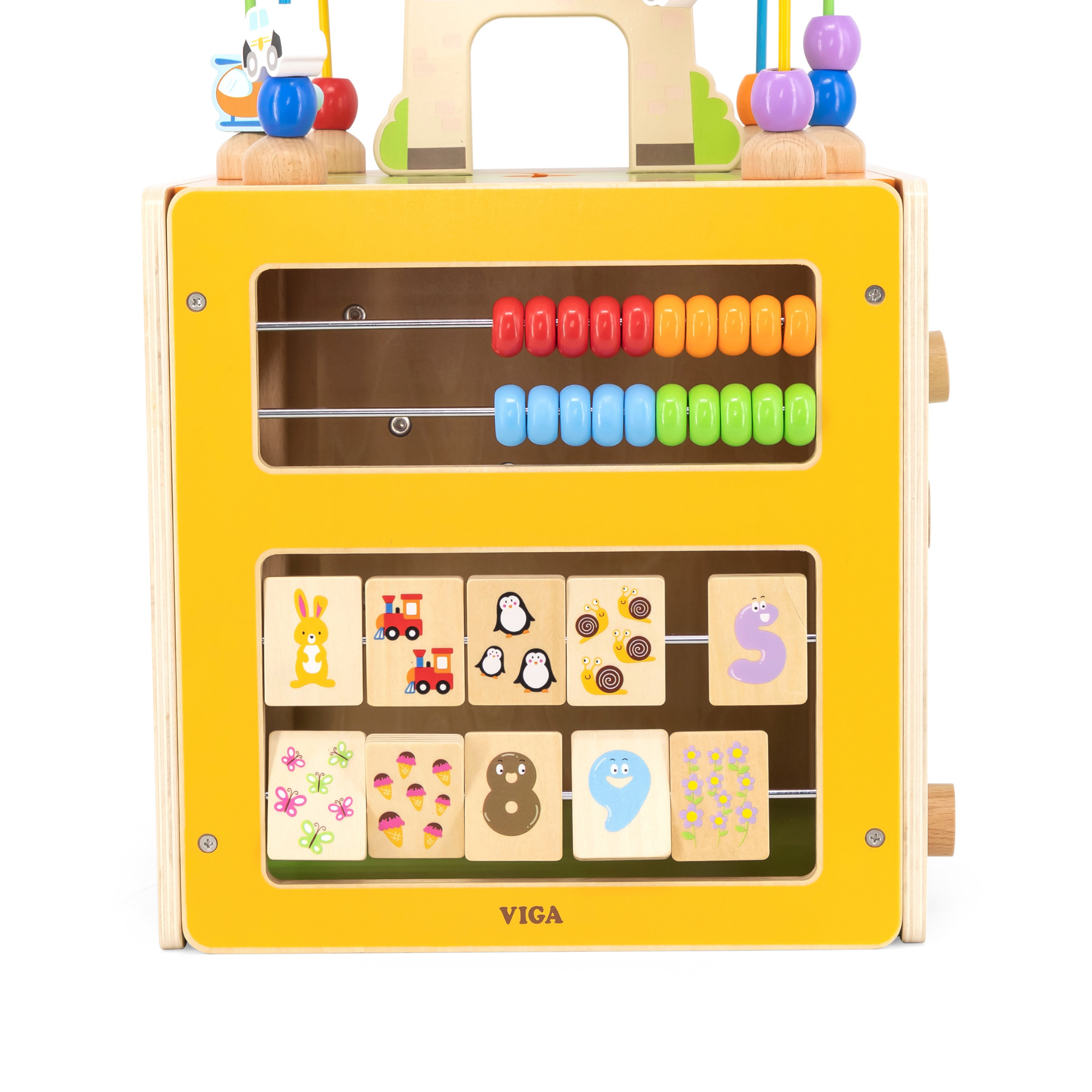 Viga 5-in-1 Activity Toy Box, Montessori Wooden Multi-Activity Play Center, Develops Motor Skills, Logic & Creativity, Eco-Friendly & Non-Toxic Educational Toy, for Boys & Girls Ages 18M+