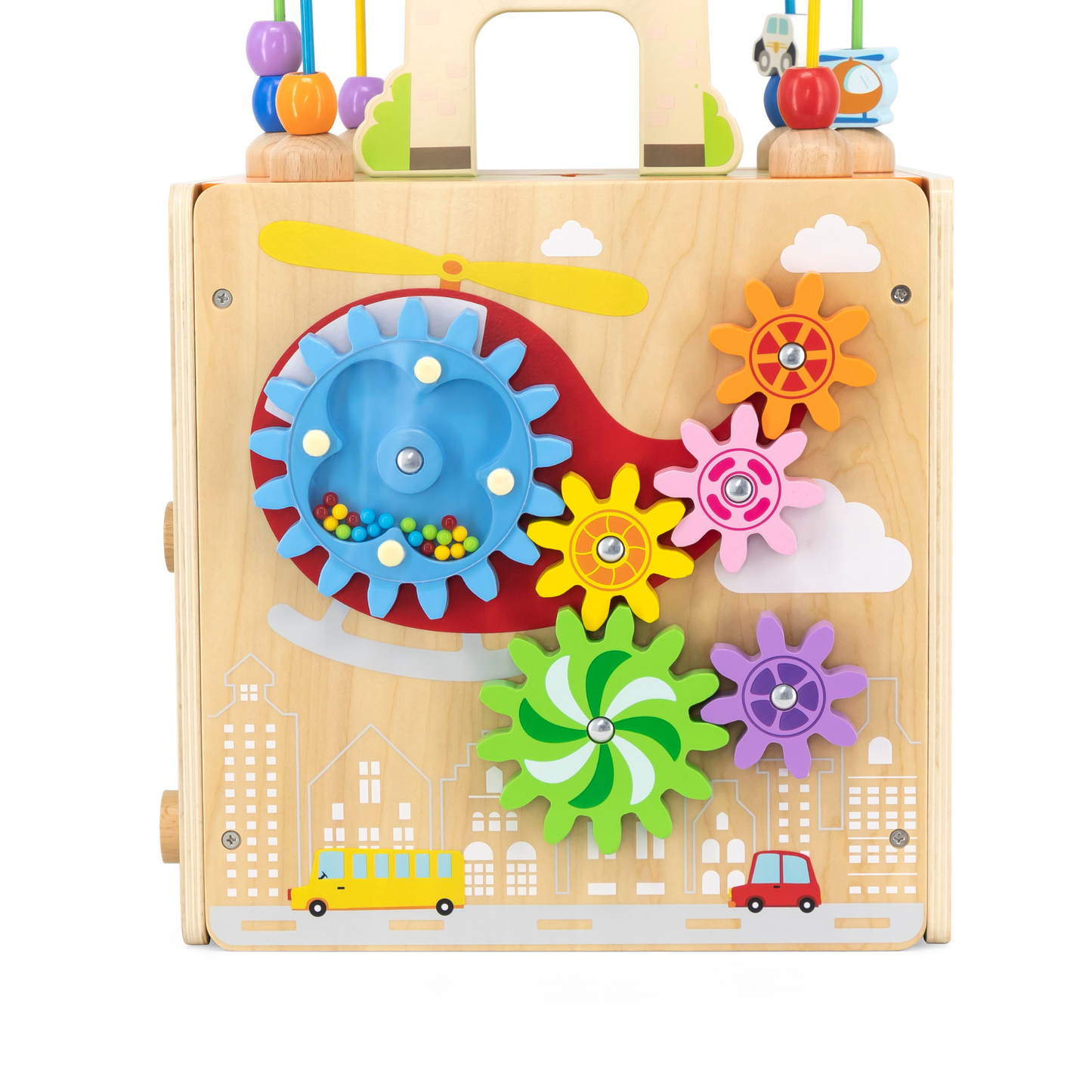 Viga 5-in-1 Activity Toy Box, Montessori Wooden Multi-Activity Play Center, Develops Motor Skills, Logic & Creativity, Eco-Friendly & Non-Toxic Educational Toy, for Boys & Girls Ages 18M+