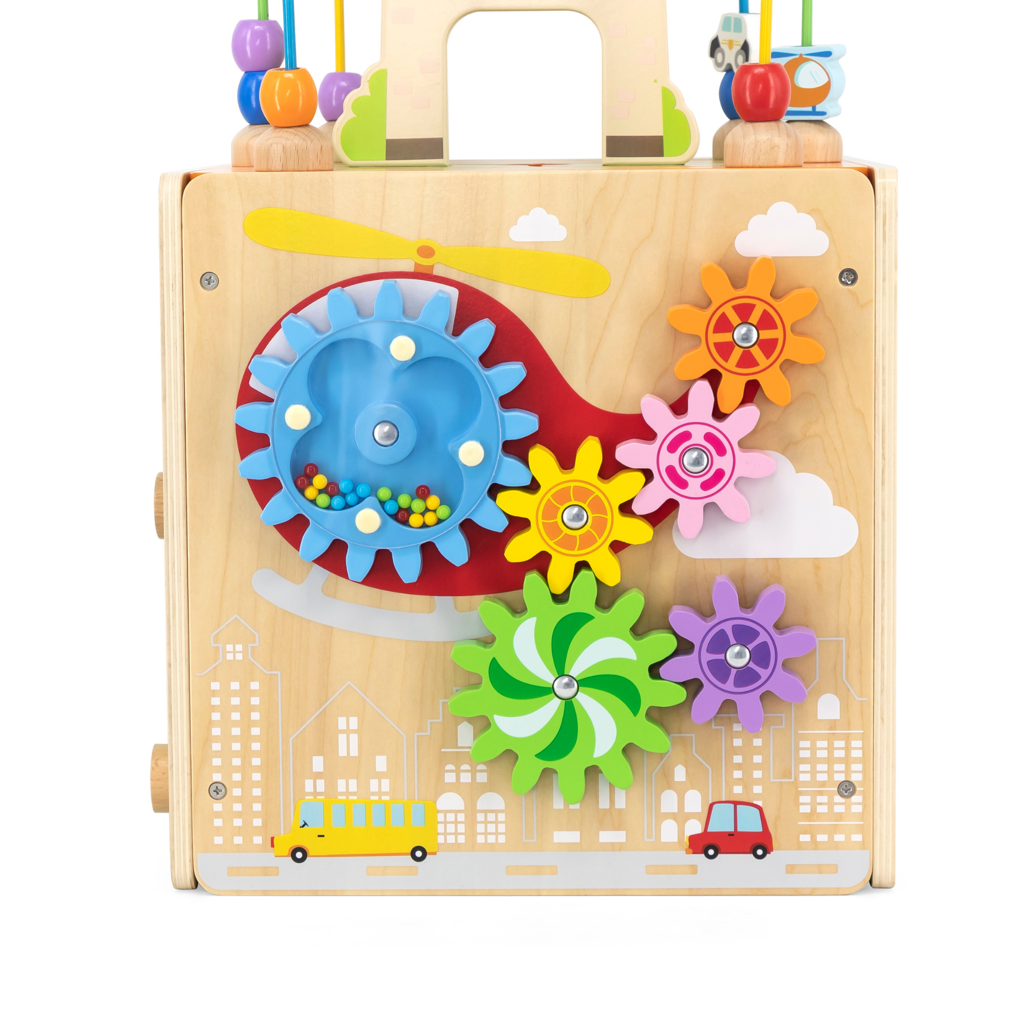 Viga 5-in-1 Activity Toy Box, Montessori Wooden Multi-Activity Play Center, Develops Motor Skills, Logic & Creativity, Eco-Friendly & Non-Toxic Educational Toy, for Boys & Girls Ages 18M+
