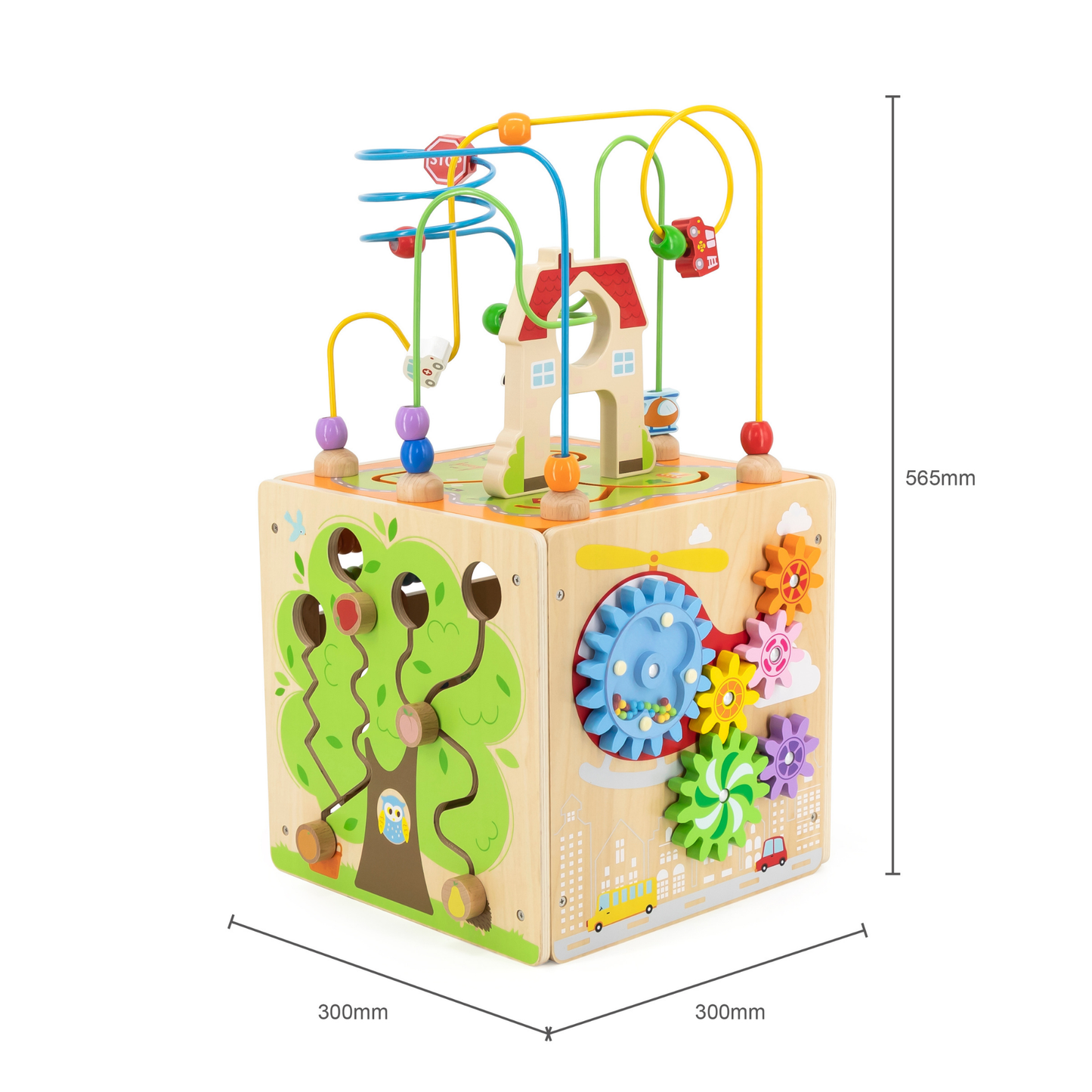 Viga 5-in-1 Activity Toy Box, Montessori Wooden Multi-Activity Play Center, Develops Motor Skills, Logic & Creativity, Eco-Friendly & Non-Toxic Educational Toy, for Boys & Girls Ages 18M+