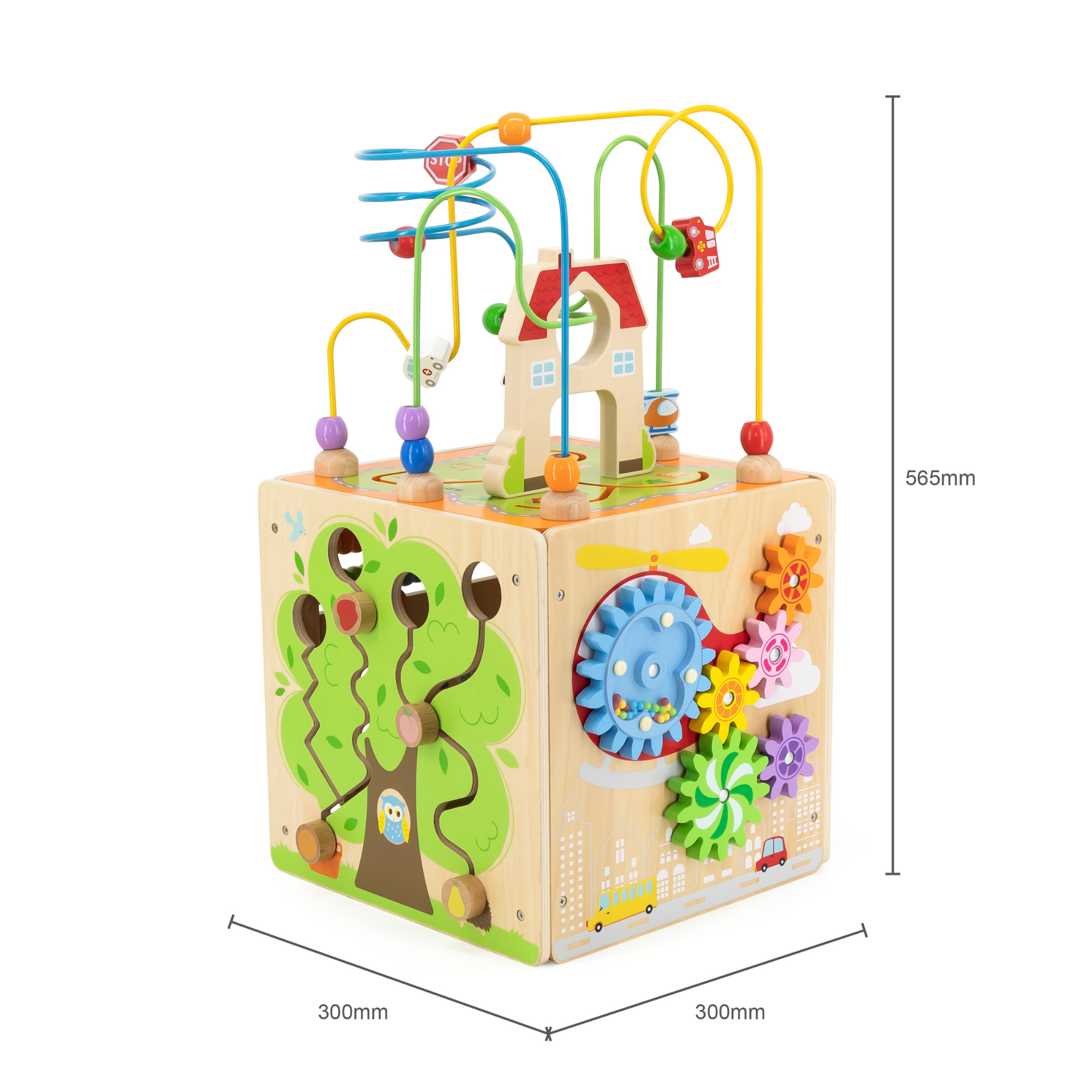Viga 5-in-1 Activity Toy Box, Montessori Wooden Multi-Activity Play Center, Develops Motor Skills, Logic & Creativity, Eco-Friendly & Non-Toxic Educational Toy, for Boys & Girls Ages 18M+